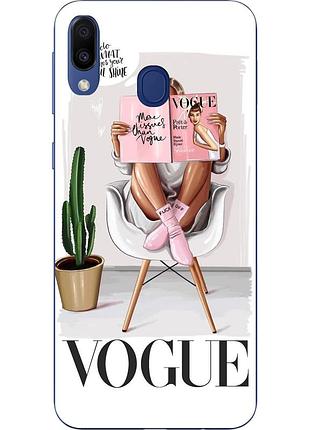 Силиконовый чехол для samsung galaxy m20 с картинкой vogue
