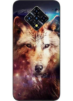 Силиконовый чехол для infinix zero 8 с картинкой космический волк