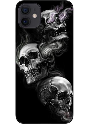 Бампер силіконовий чохол для iphone 12 з картинкою три черепа