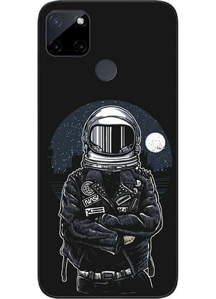 Силиконовый чехол бампер для realme c21y / c25y с картинкой космонавт и луна