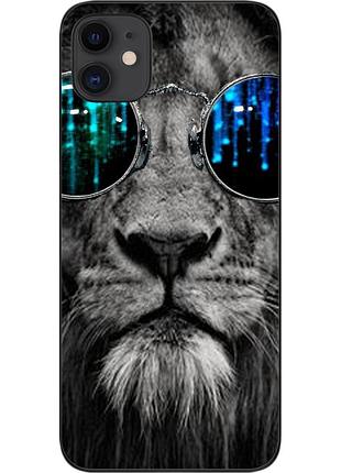 Силіконовий чохол для iphone 11 з картинкою лев в окулярах