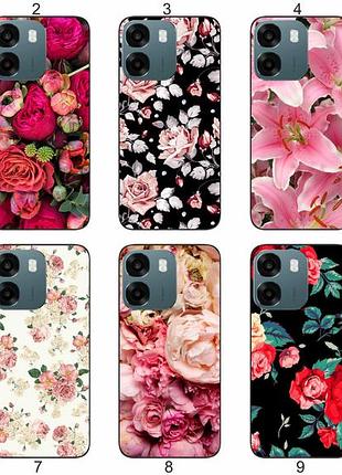Силиконовый чехол цветы для oppo a6 яркий цветочный принт