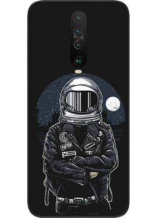 Силиконовый чехол бампер для xiaomi redmi k30 с картинкой космонавт и луна