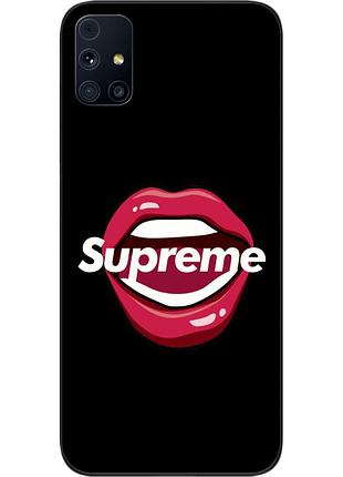 Силиконовый чехол для samsung m31s galaxy m317f с картинкой губы supreme