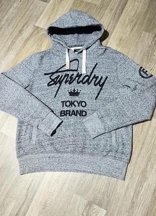 Чоловіче тепле худі superdry з принтом, розмір 2xl.