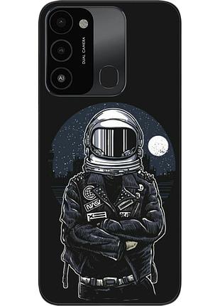 Силиконовый чехол бампер для tecno spark 8c с картинкой космонавт и луна