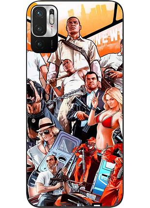 Силиконовый чехол epik для xiaomi redmi note 10 5g с картинкой игра gta