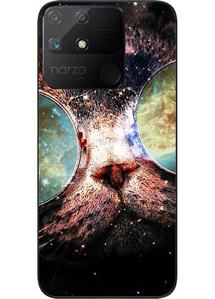 Оригинальный чехол epik для realme narzo 50a с картинкой космокот