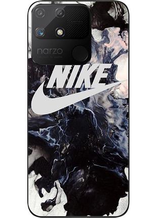Силиконовый чехол epik для realme narzo 50a с картинкой лого nike