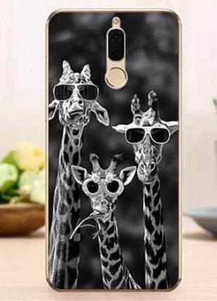 Оригинальный чехол накладка для huawei mate 10 lite с картинкой жирафы
