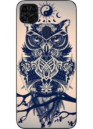 Бампер силиконовый чехол для zte blade v2020 с картинкой сова