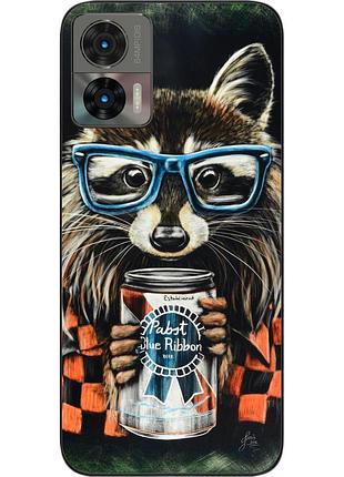 Силіконовий чохол epik для motorola edge 30 neo з картинкою єнот в окулярах