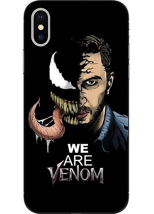 Бампер силиконовый чехол для iphone xs с картинкой веном