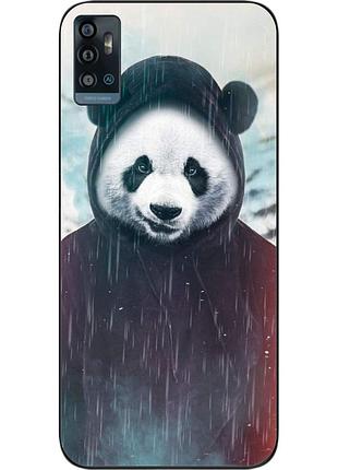 Силіконовий чохол для zte blade a71 з картинкою панда в капюшоні