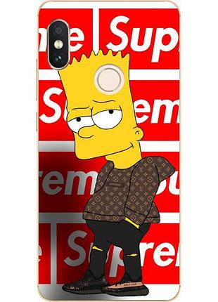 Бампер силиконовый чехол для xiaomi redmi note 5 с картинкой симпсон