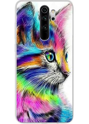Силіконовий чохол з малюнком для xiaomi redmi note 8 pro яскравий котик