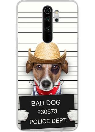 Силиконовый чехол для xiaomi redmi note 8 pro с картинкой bad dog