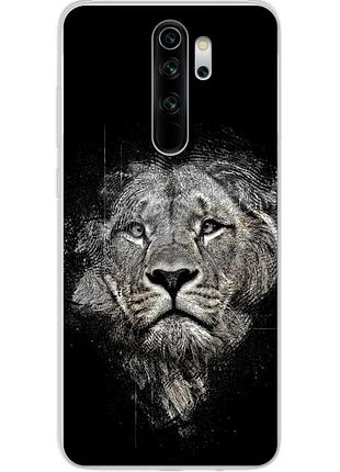 Силиконовый чехол для xiaomi redmi note 8 pro с картинкой лев