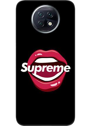 Силиконовый чехол для xiaomi redmi note 9t с картинкой губы supreme