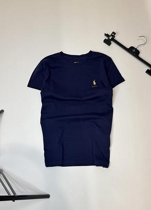 Жіноча футболка polo ralph темно-синього кольору