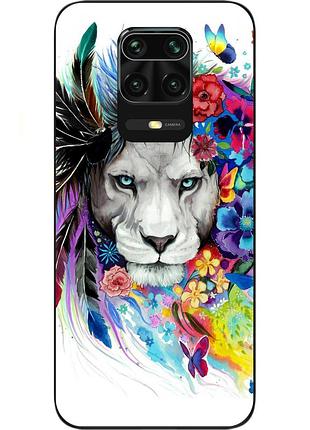 Силиконовый чехол бампер для xiaomi redmi note 9s / note 9 pro с картинкой лев