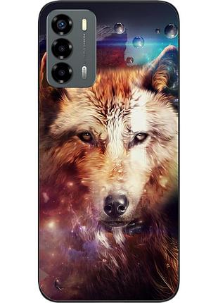 Силіконовий чохол для zte blade v40 vita з картинкою космічний вовк