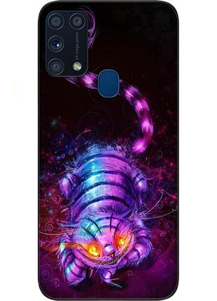 Силиконовый чехол для samsung m31 galaxy m315f с картинкой чеширский кот