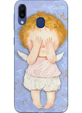 Бампер силиконовый чехол для samsung galaxy a20 2019 a205f с картинкой ангелочек
