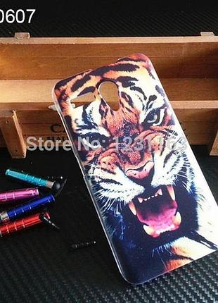Чехол на lenovo a606 оригинальная панель накладка с рисунком оскал тигра
