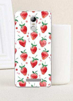 Силіконовий чохол накладка для xiaomi redmi note 3 з картинкою полунички