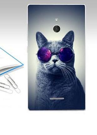 Силіконовий чохол бампер для nokia x2 dual з картинкою кіт