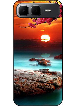 Силиконовый чехол бампер epik для infinix smart 10 plus (x6725b) с принтом красивый закат
