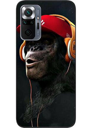 Бампер силіконовий чохол для xiaomi redmi note 10 pro з картинкою шимпанзе