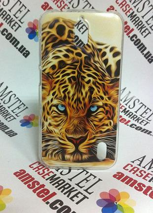 Яркий оригинальный чехол бампер для huawei y625 с рисунком гепард