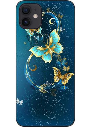 Чехол силиконовый для iphone 12 с картинкой бабочки