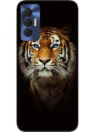 Силиконовый чехол для tecno spark 8p с картинкой тигр