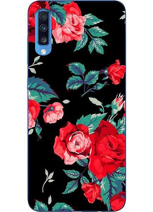 Силіконовий чохол бампер для samsung a70 2019 galaxy a705f з картинкою троянди