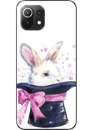 Чехол силиконовый для xiaomi mi 11 lite с картинкой кролик