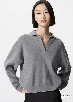 Свитер поло лонгслив хлопок uniqlo