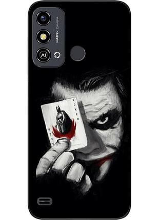 Силиконовый чехол для zte blade a53 с картинкой джокер с картой