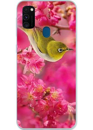 Силиконовый бампер для samsung m30s galaxy m307f с картинкой птица