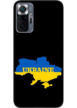 Силіконовий чохол epik для xiaomi redmi note 10 pro з картинкою мапа україни