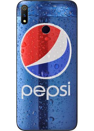 Силіконовий чохол для realme 3 pro з картинкою pepsi