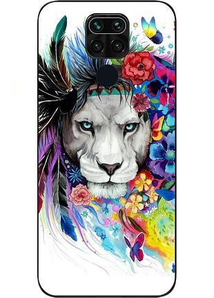 Силиконовый чехол для xiaomi redmi note 9 с картинкой лев