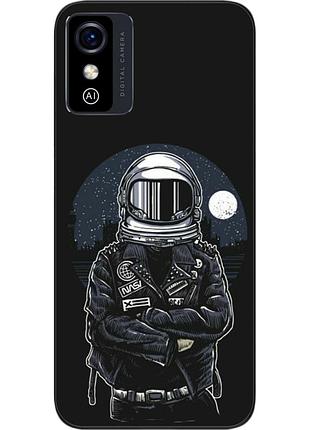 Силиконовый чехол бампер epik для zte blade l9 с картинкой космонавт и луна