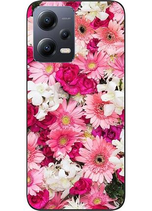 Силиконовый чехол бампер для xiaomi poco x5 5g с картинкой нежные цветы