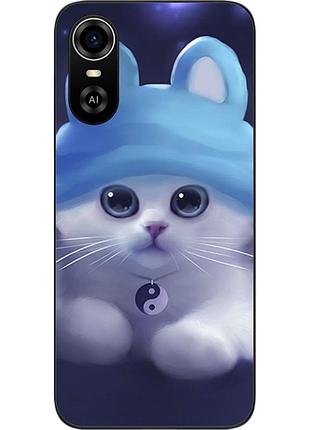 Бампер силиконовый чехол для zte blade a31 plus с картинкой котик