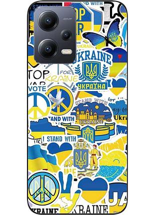Силиконовый чехол для xiaomi poco x5 5g с картинкой стикеры украина