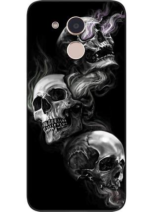Бампер силіконовий чохол для huawei honor 6a з картинкою три черепа