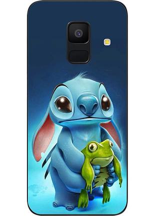Силиконовый чехол бампер для samsung a6 2018 galaxy a600f с картинкой стич